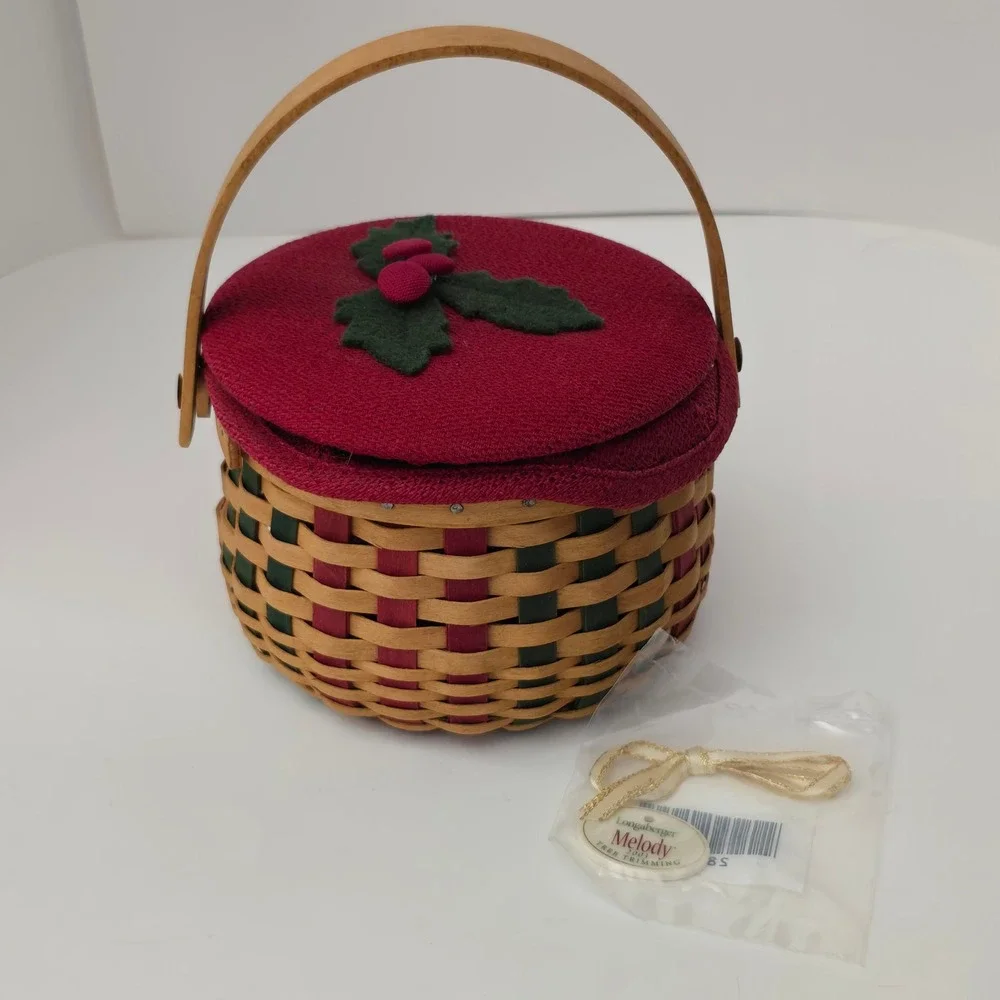 Longaberger Tree Trimmings Melody Basket Full Set Protector Liner Lid 2003